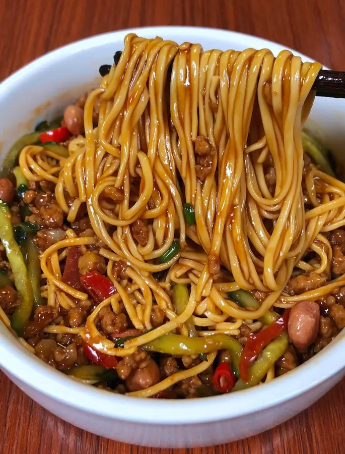 Ten minutes to make a plate of meat sauce noodles, so delicious  step 0