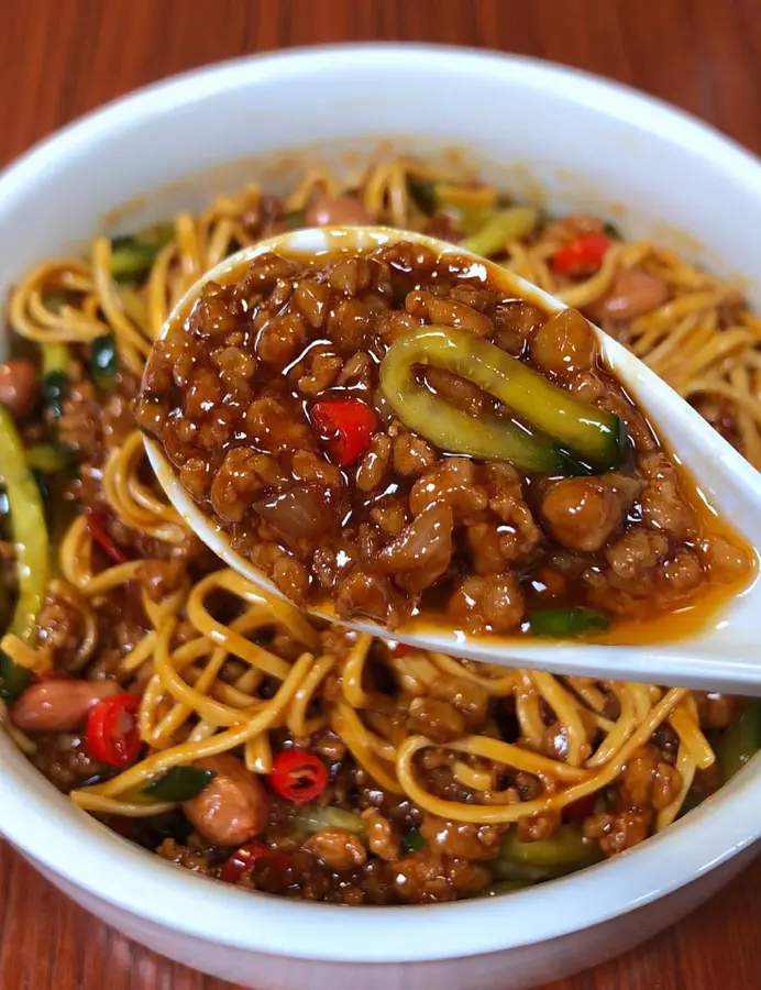 Ten minutes to make a plate of meat sauce noodles, so delicious  step 0