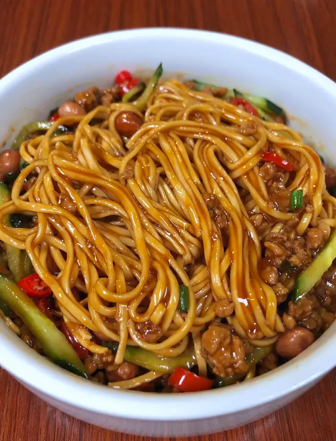 Ten minutes to make a plate of meat sauce noodles, so delicious 