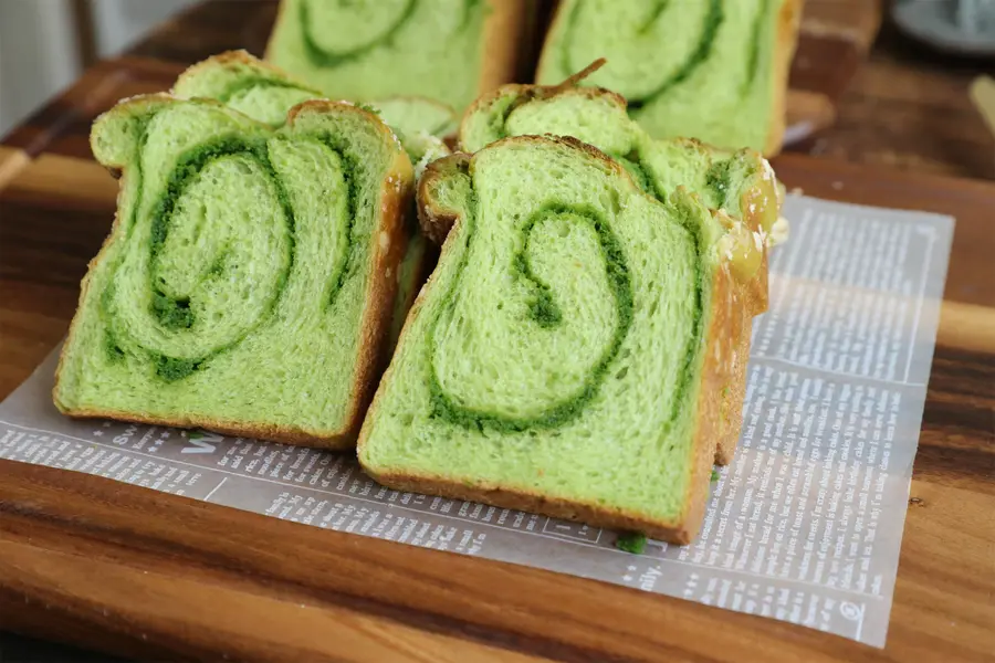 Delicious, delicious double pistachio jam toast