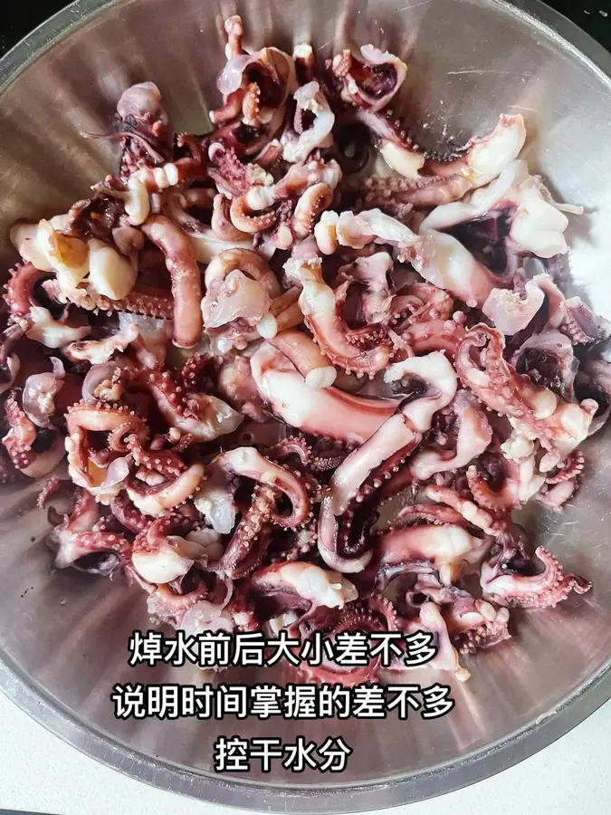 Stir-fried squid whiskers (comparable to sizzling squid on a large pan grill) step 0