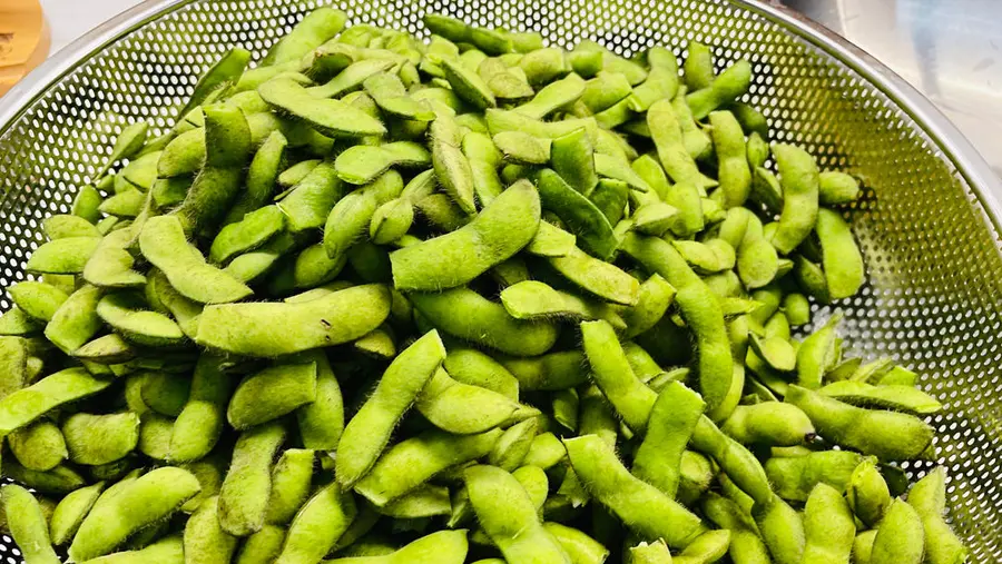 Emerald green edamame step 0