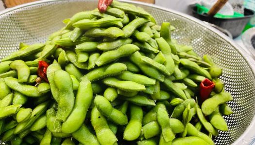 Emerald green edamame