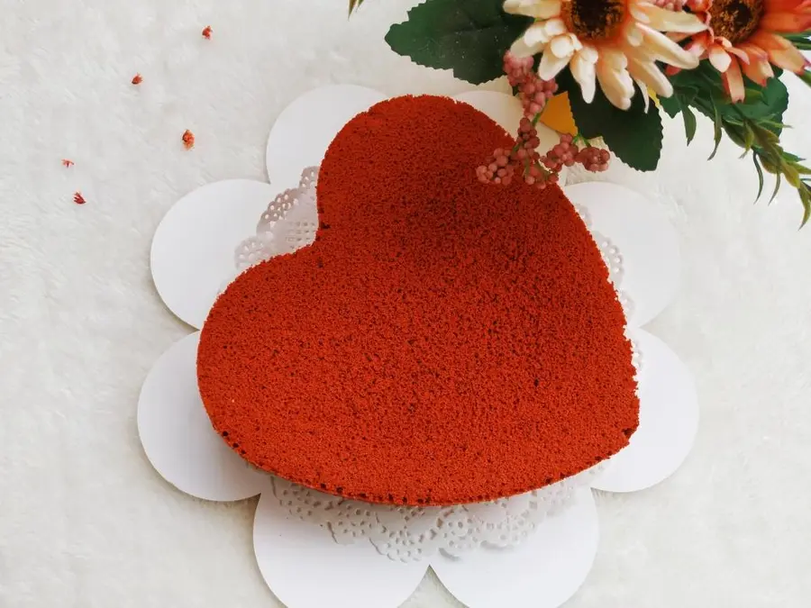 Valentine's Day cake (8-inch heart-shaped or 6-inch round red velvet cake) step 0