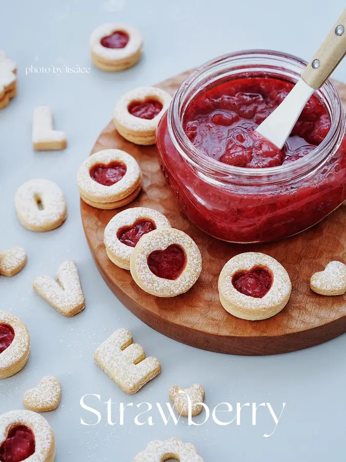 New Year's dessert|Valentine's Day gift|Love strawberry jam  sandwich biscuits