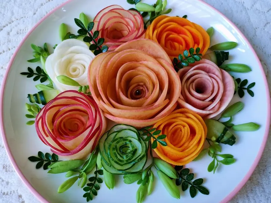 Fruit platter|Valentine's Day roses step 0