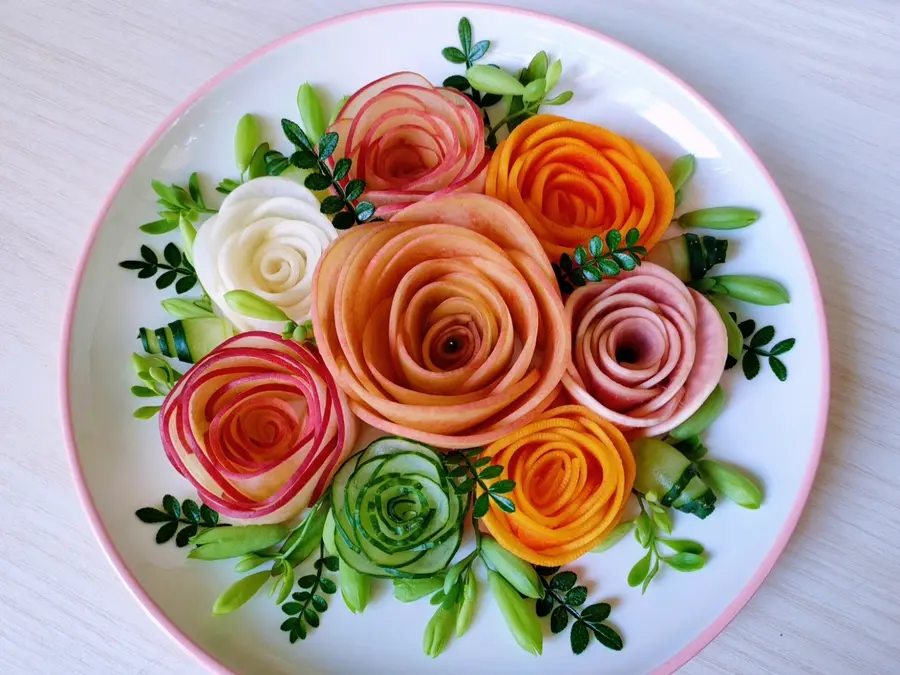 Fruit platter|Valentine's Day roses