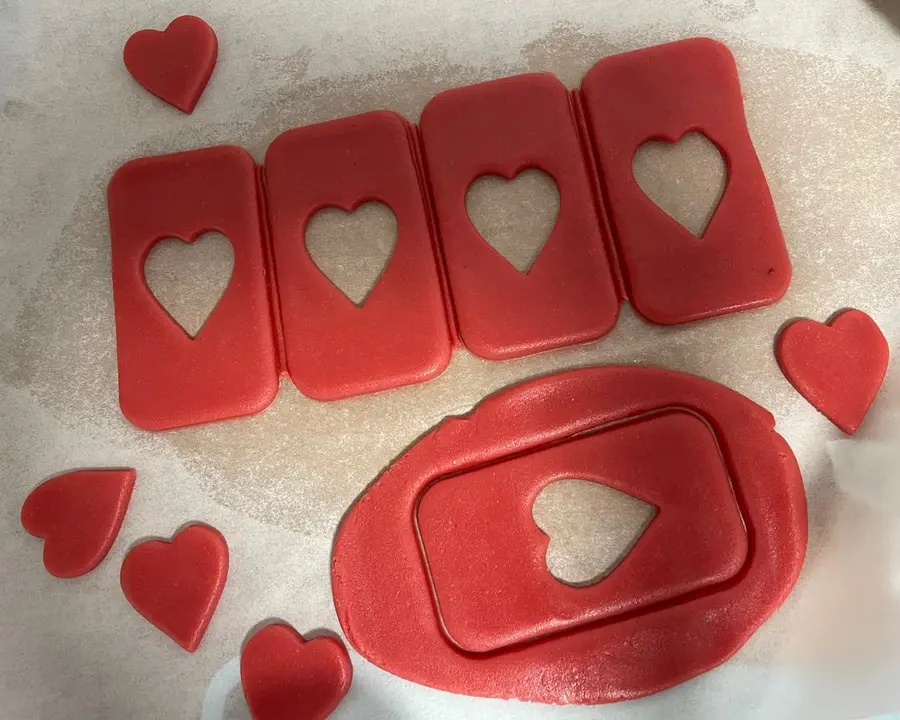 Valentine's Day three-color love cookies step 0