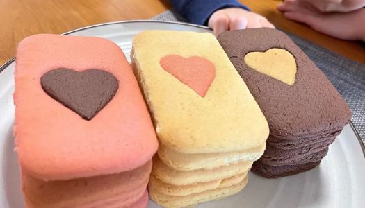 Valentine's Day three-color love cookies