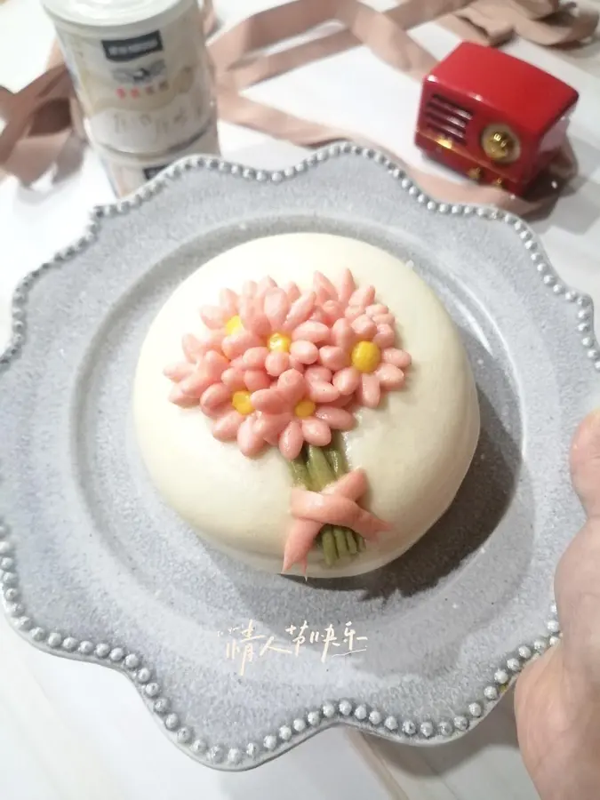 Valentine's Day cake steamed buns step 0