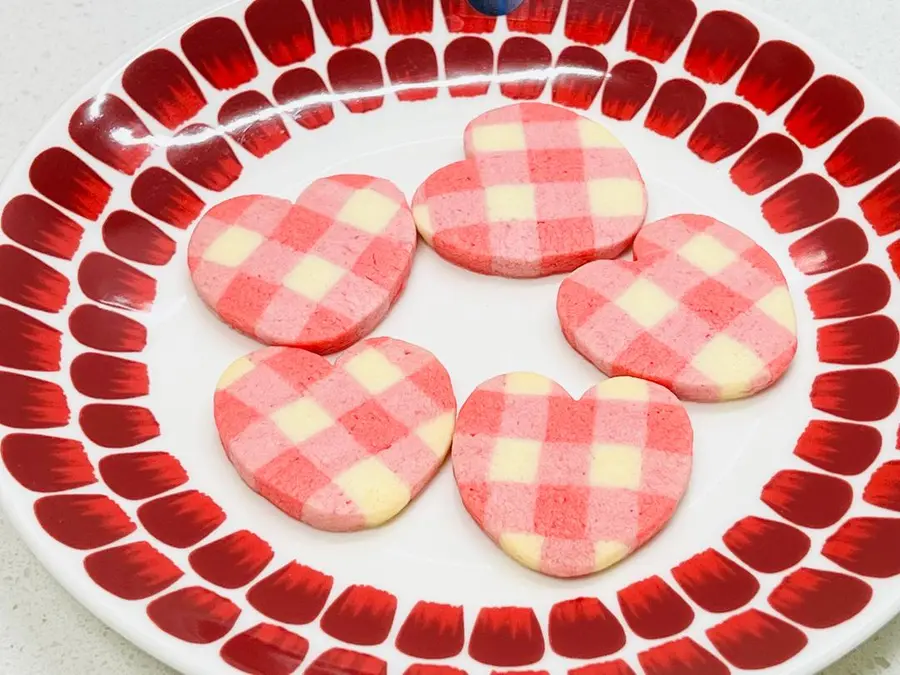 Tanabata confession gift Valentine's Day love vanilla cookies Plaid biscuits step 0