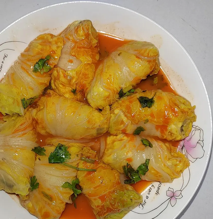  Vegetarian version of tofu shiitake mushroom cabbage roll step 0