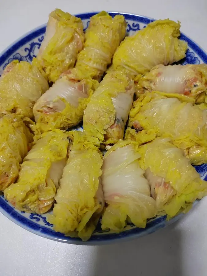  Vegetarian version of tofu shiitake mushroom cabbage roll step 0