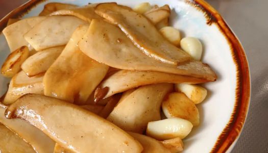 Pan-fried king oyster mushrooms