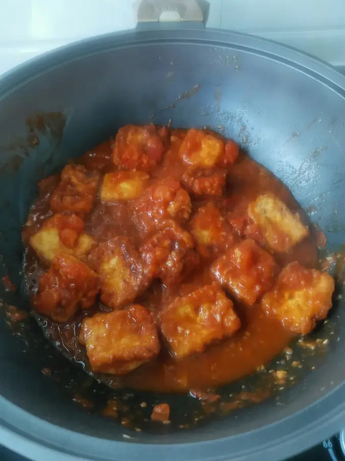 Tofu with tomato sauce step 0