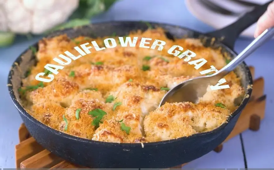 Gratin Cauliflower - a healthy side dish for low-carb water Cauliflower Gratin