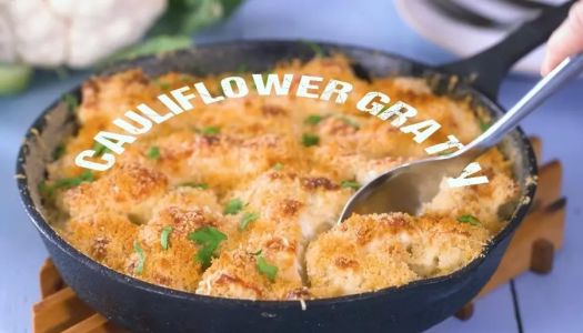 Gratin Cauliflower - a healthy side dish for low-carb water Cauliflower Gratin