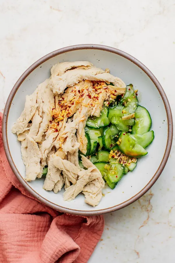 ã€Vegetarian Recipeã€‘Vegetarian chicken and cucumber salad step 0