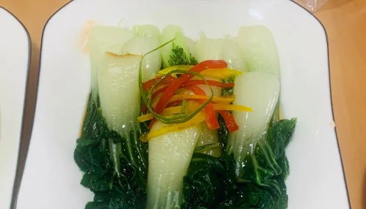 10 minutes of low-fat vegetarian vegetables and boiled greens 