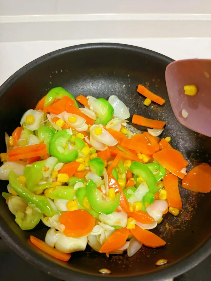 Carrot loofah fried corn lily step 0