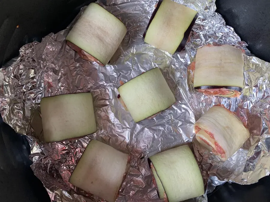 Oil-free air fryer eggplant meat rolls step 0