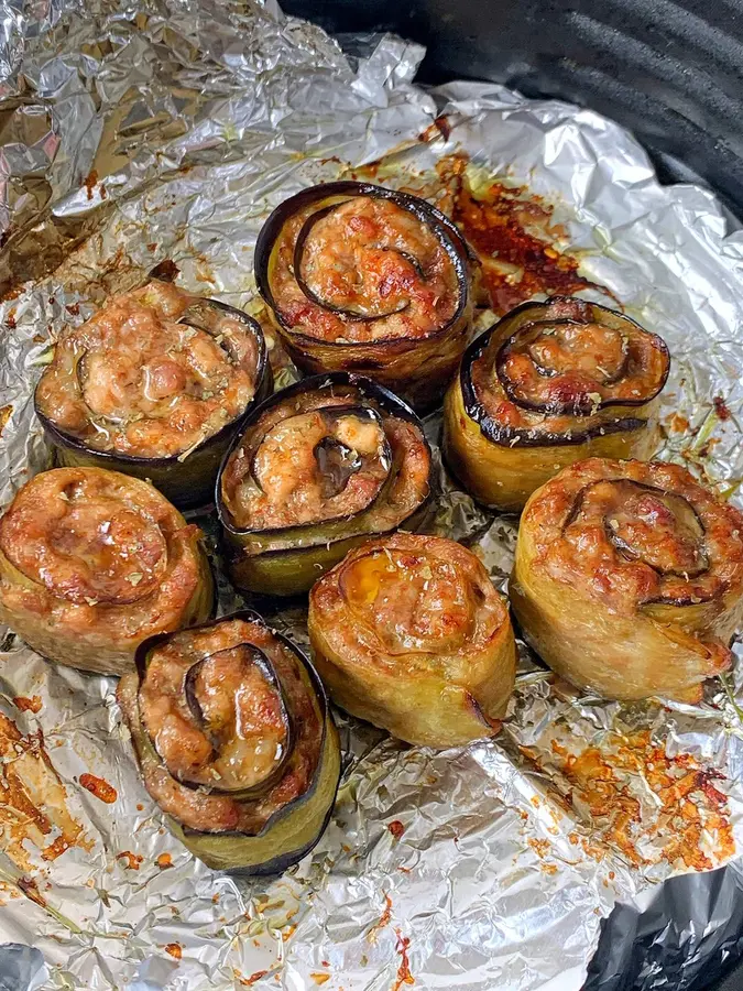 Oil-free air fryer eggplant meat rolls step 0