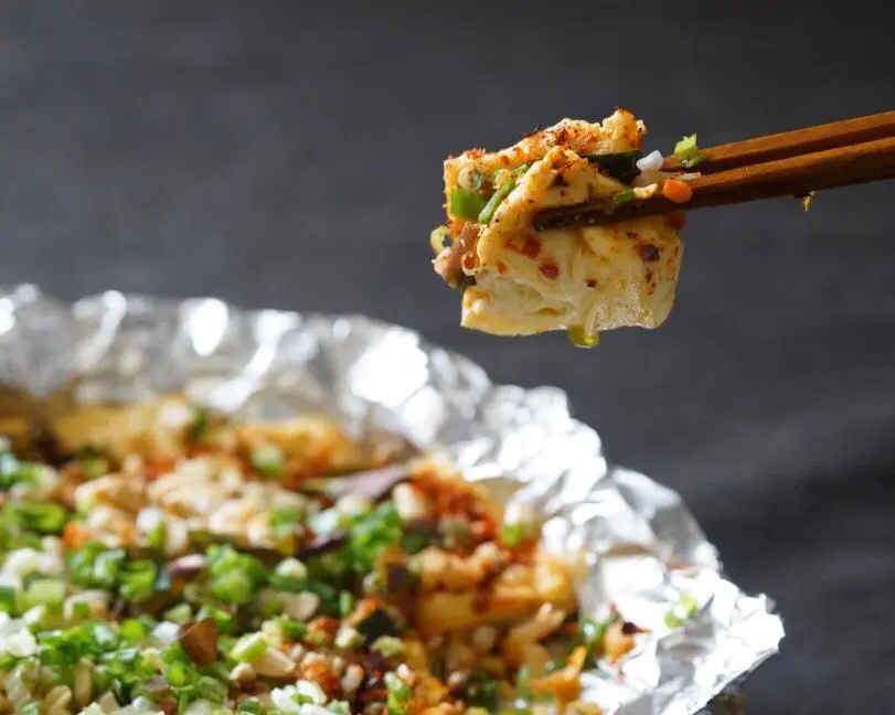 Air fryer with battered tofu