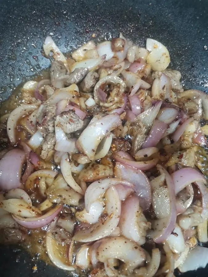 Passionate supper choice Lamb fried onions step 0