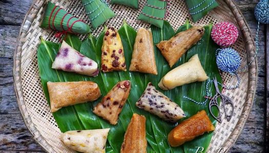 11 flavors of rice dumplings. Salted rice dumplings. Sweet dumplings - with rice dumplings wrapping method