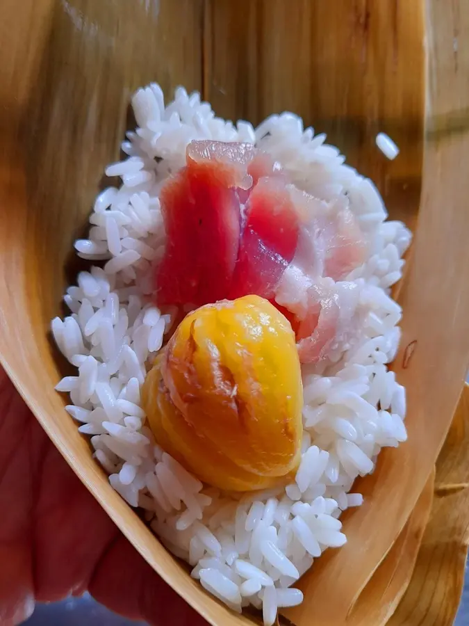 ã€Chestnut rice dumplings with salted meatã€‘ step 0