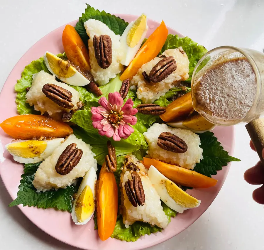 Pecan rice dumpling salad step 0