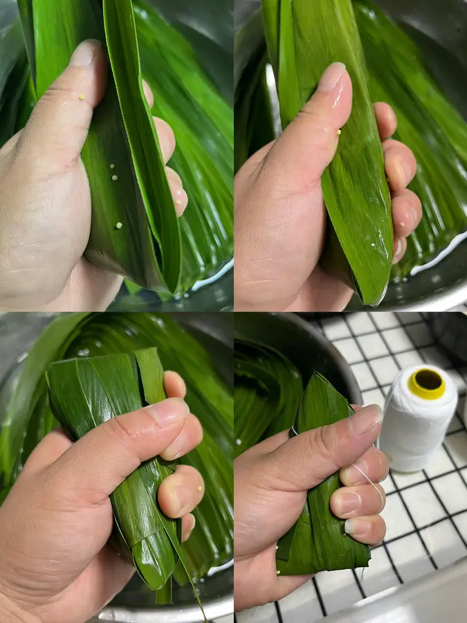 Zongzi/four-corner mini zongzi step 0