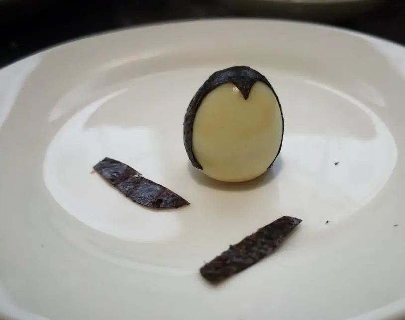 Creative meal for children: cartoon penguin quail eggs step 0