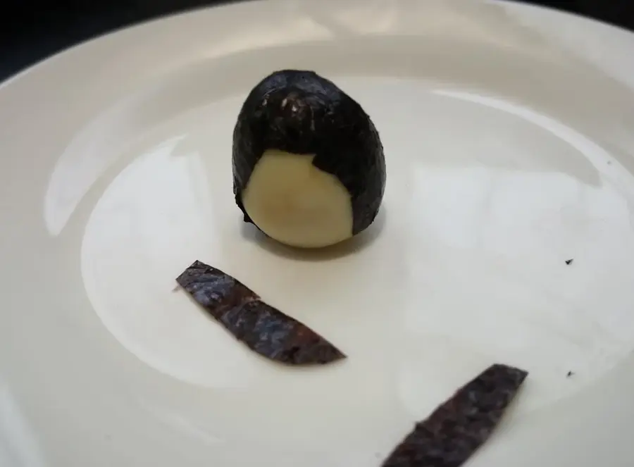 Creative meal for children: cartoon penguin quail eggs step 0