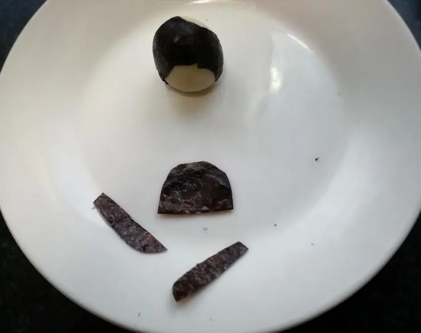 Creative meal for children: cartoon penguin quail eggs step 0