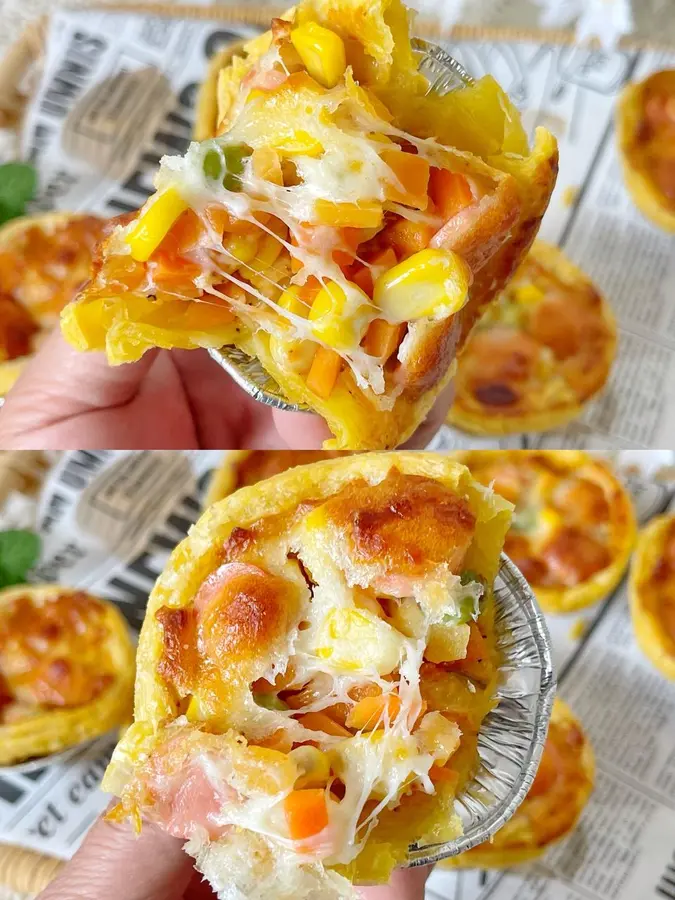 A creative way to eat a mini pizza  tart crust in one bite! !ï¸ step 0