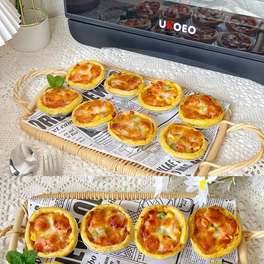 A creative way to eat a mini pizza  tart crust in one bite! !ï¸ step 0