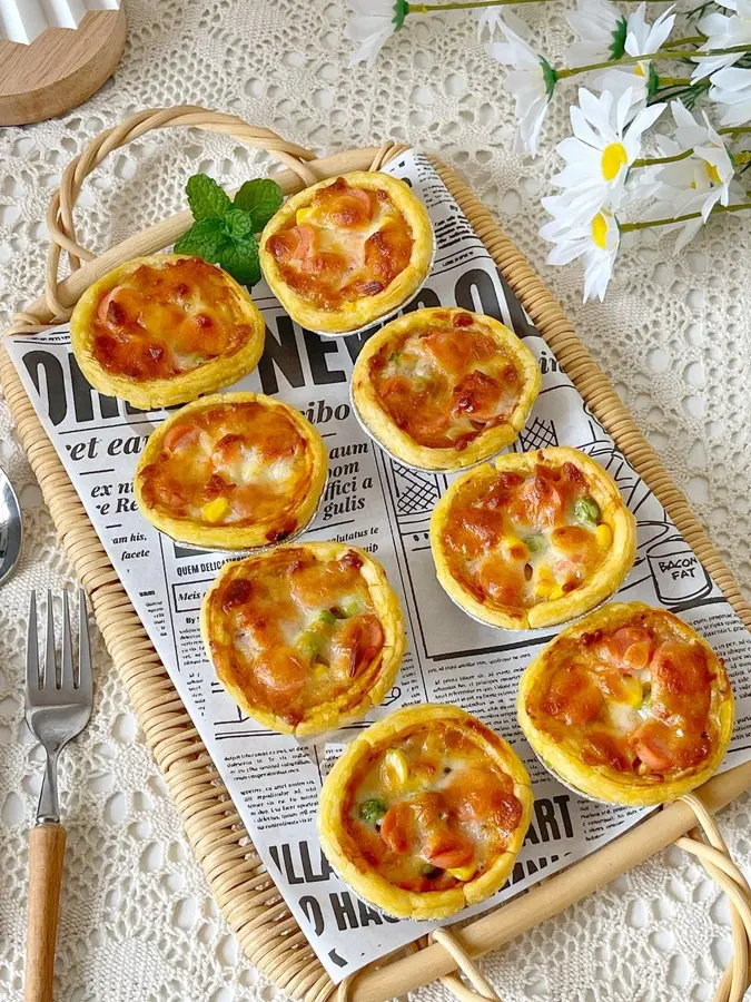 A creative way to eat a mini pizza  tart crust in one bite! !ï¸ step 0