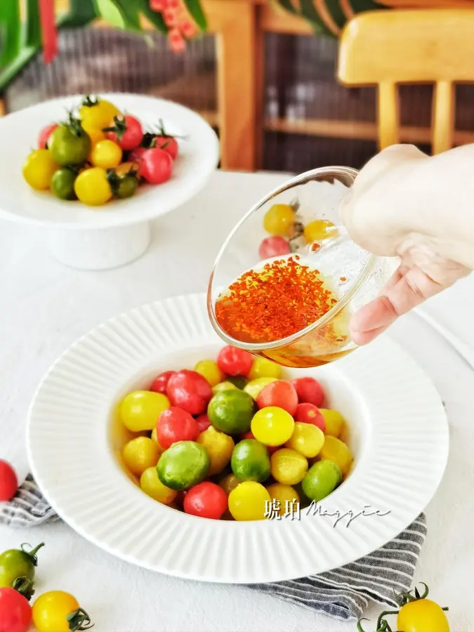 Osmanthus nectar juice three-color tomato|Chinese New Year's Eve rice cold dish must-have step 0