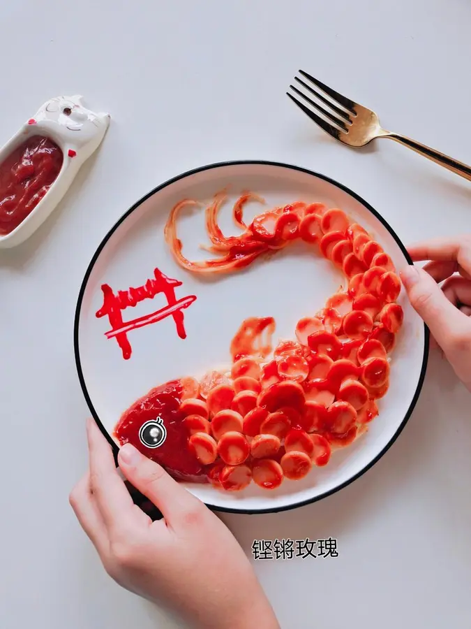 Creative noodle plating - carp jumping over the dragon gate step 0