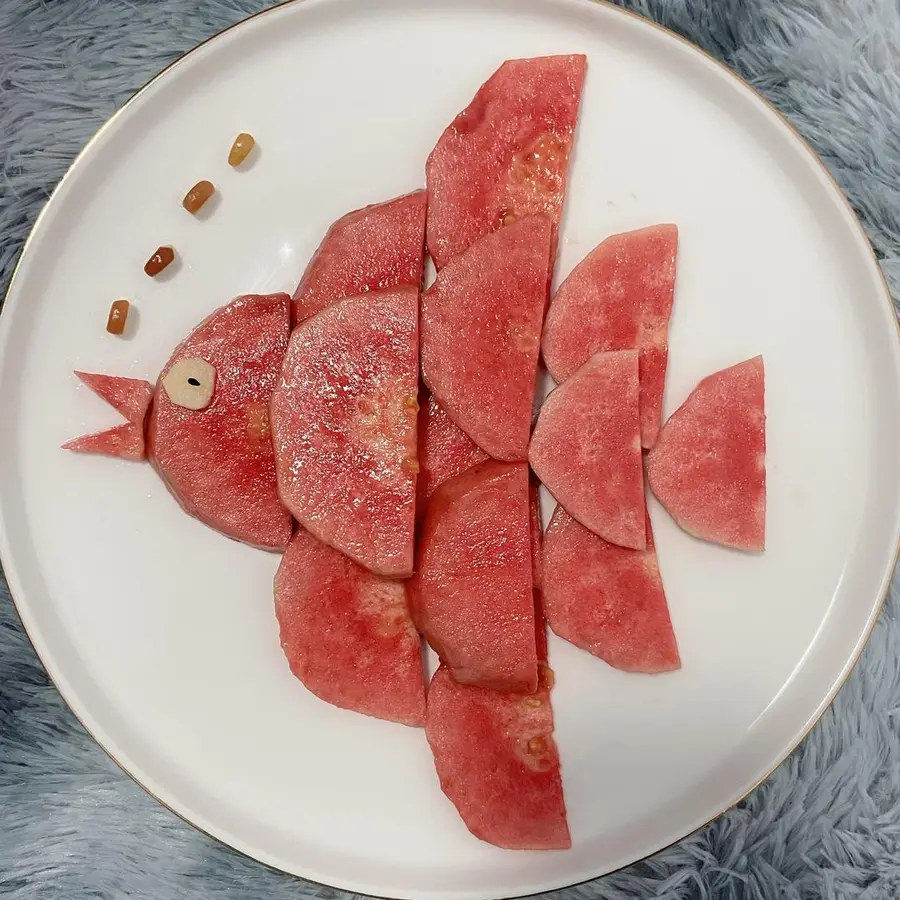 Fruit platter creative children's plating strawberry , apple and swan step 0