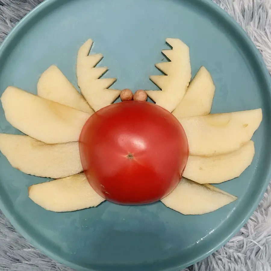 Fruit platter creative children's plating strawberry , apple and swan step 0