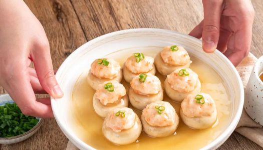 【Stuffed shrimp with fresh mushrooms】