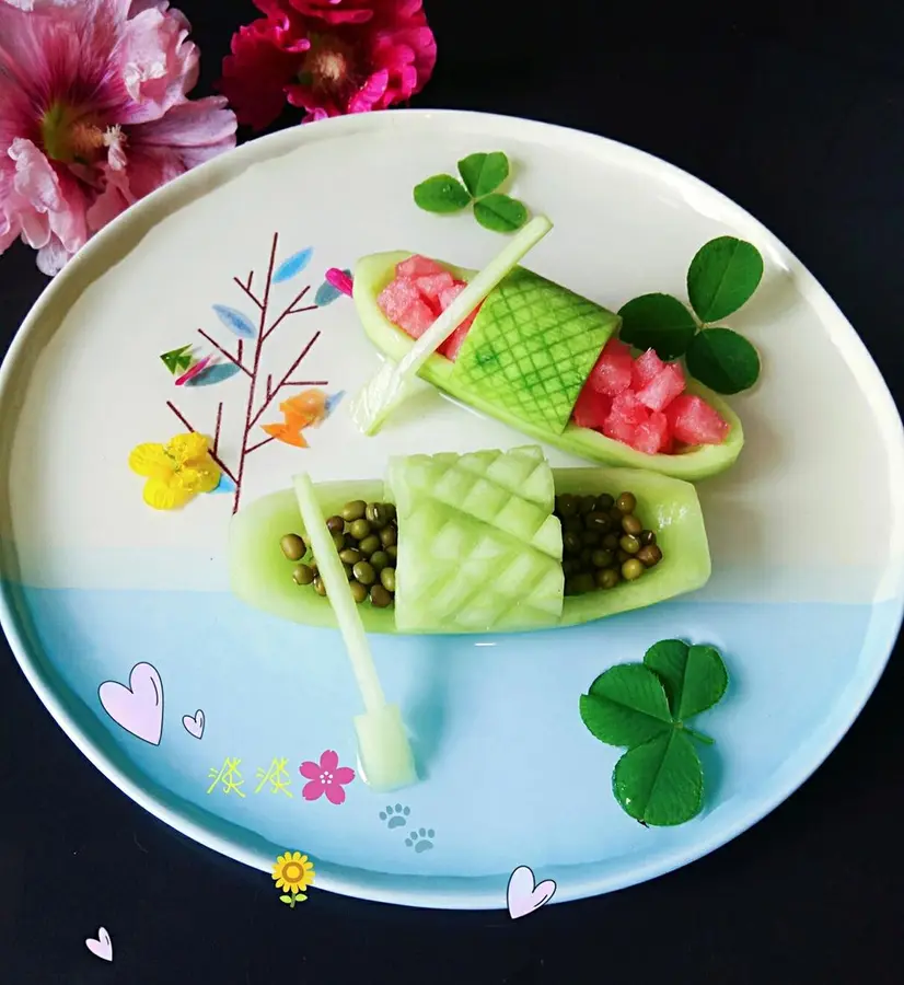 â›µ Creative vegetable platter (cucumber boat) step 0