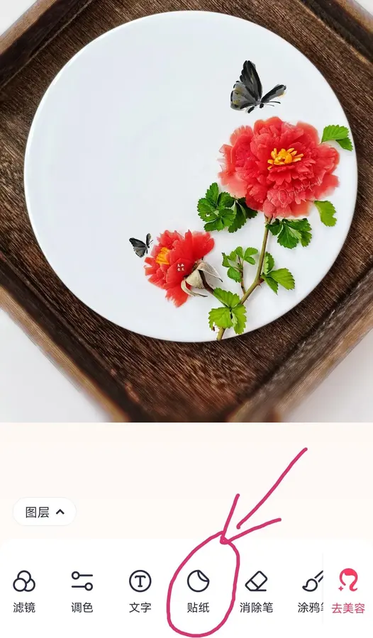 ã€Tomato Creative Dinner Plate Paintingã€‘Detailed editing text retouching step 0