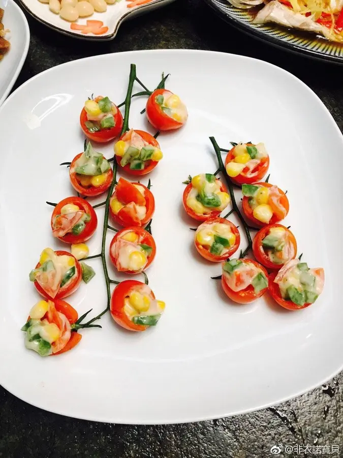 Cherry tomato salad (creative dish) step 0