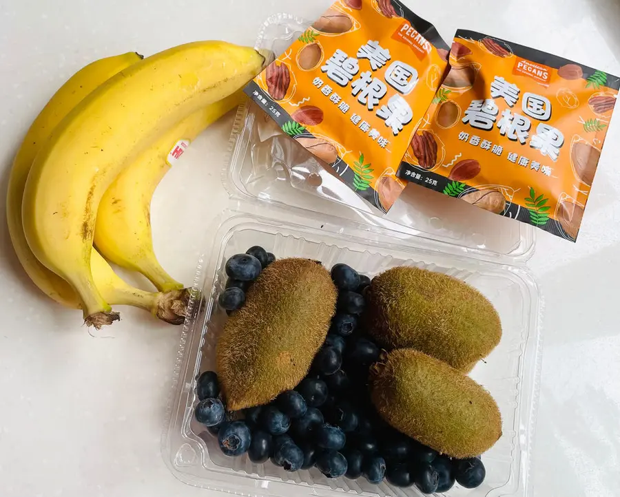 A creative platter of pecans and fruits step 0