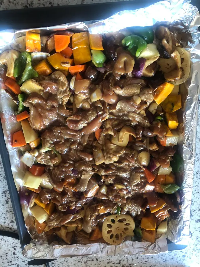 Christmas  oven dish - chicken thighs with mixed vegetables step 0