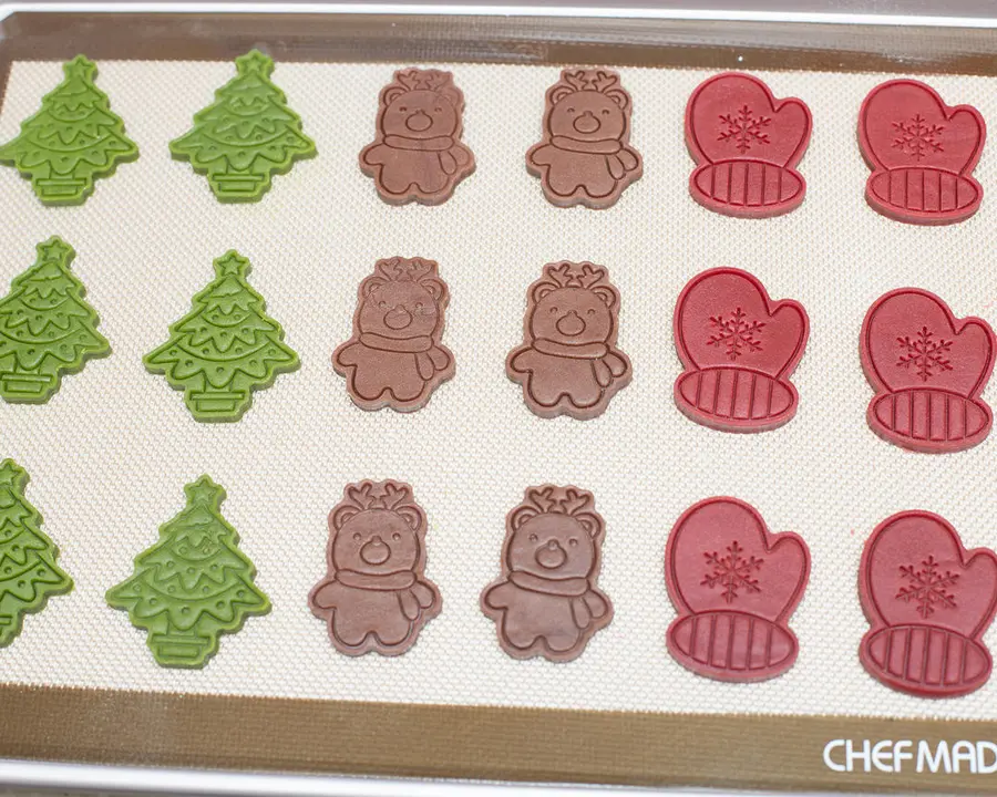 Christmas style printed cookies tutorial with pressure surface leveling and demoulding tips! step 0