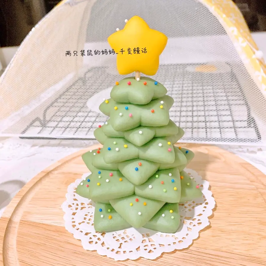 Cute shape steamed bun Christmas series 2019 Christmas Claus & Christmas tree step 0